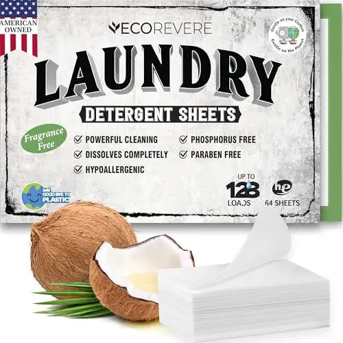 ECOREVERE Fragrance-Free Laundry Detergent Sheets package
