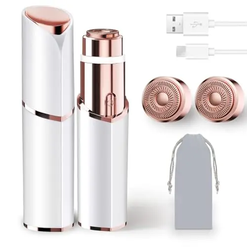 7d24hcare white portable facial hair remover with LED light