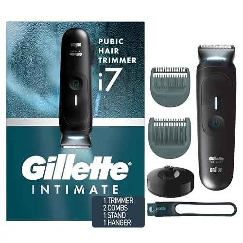 Gillette i7 Intimate Mens Premium Pubic Hair Trimmer with LED light