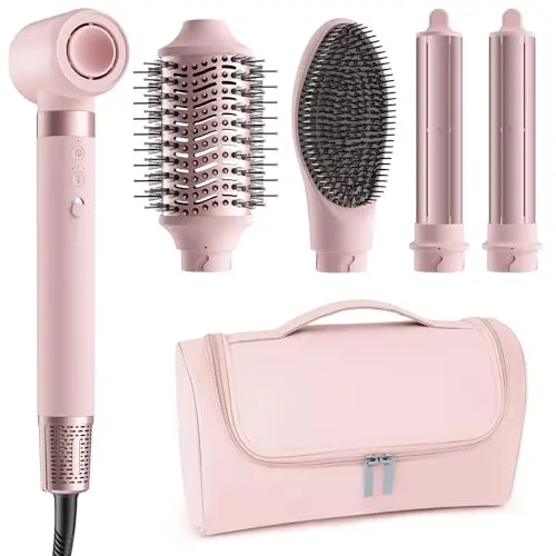 MESCOMB 5-in-1 hot air styler wrap with auto-wrap curlers for frizz-free styling on thick hair
