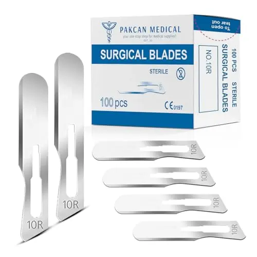 PakCan 100 pcs #10R Dermaplaning Scalpel Blades with extra wide design