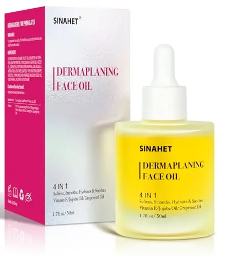 SINAHET Dermaplaning Oil with jojoba, vitamin E, tea tree, and grape seed oils