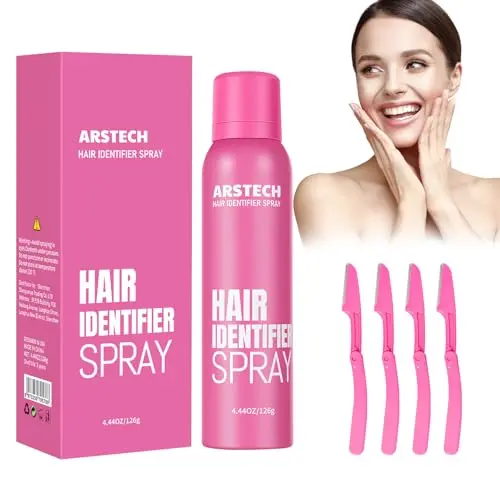 arstech Hair Identifier Spray kit with spray bottle and four face razors