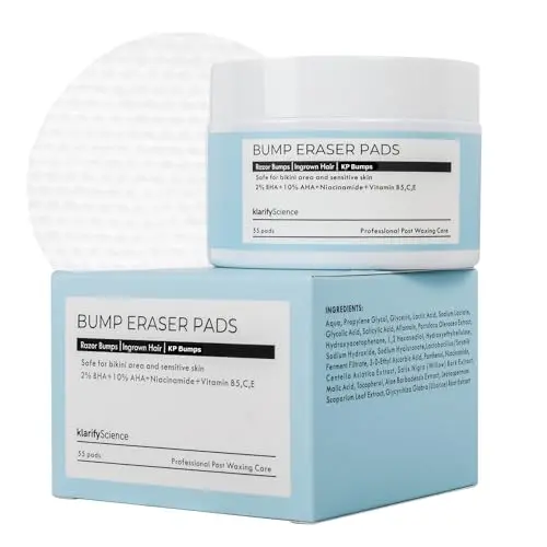 klarifyScience Ingrown Hair Pads container with exfoliating wipes