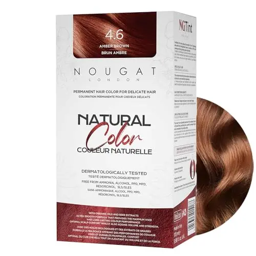NOUGAT Amber Brown hair color kit with repair mask and essence