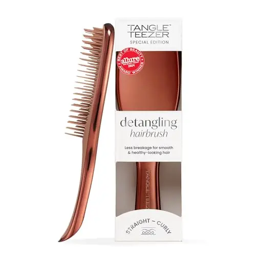 Tangle Teezer Chrome Ultimate Detangler Brush in a sleek bronze finish