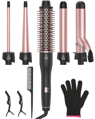 ANIEKIN 5 in 1 curling iron set with multiple attachments