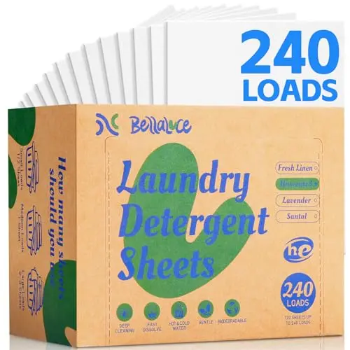 Bellaluce laundry detergent sheets value pack with 240 loads