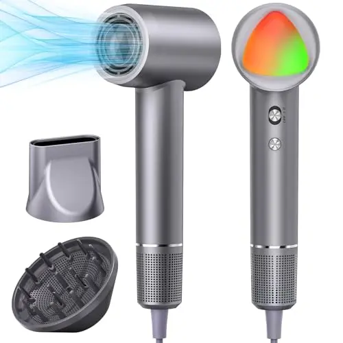 YSATERY Silver Portable Professional Ionic Hair Dryer