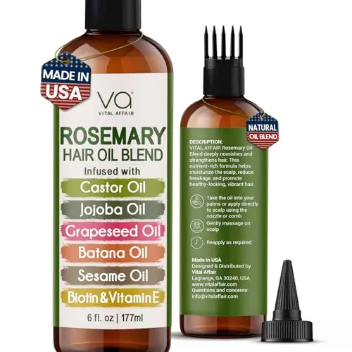 VITAL AFFAIR Blend of Pure Rosemary Oil for Hair Growth with Castor and Jojoba
