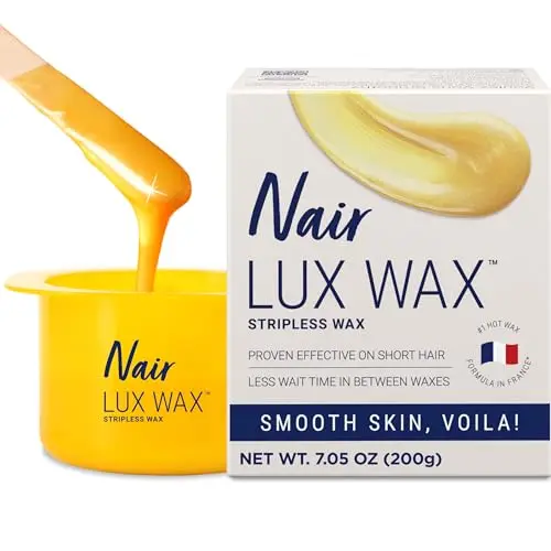 Nair Luxe Microwaveable Hot Wax Kit with gold wax pot and spatula