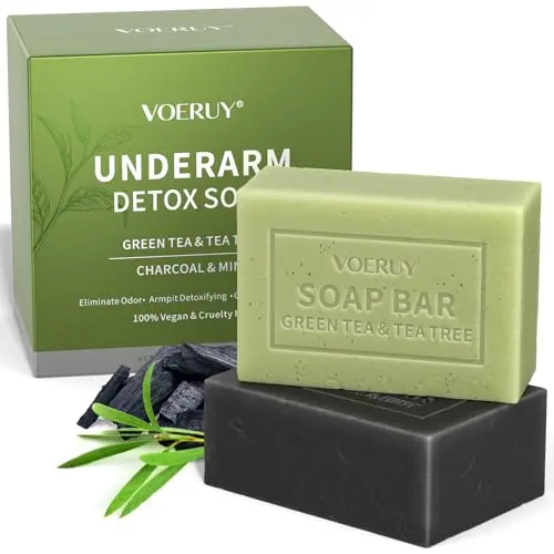VOERUY Underarm Detox Soap with Green Tea and Charcoal