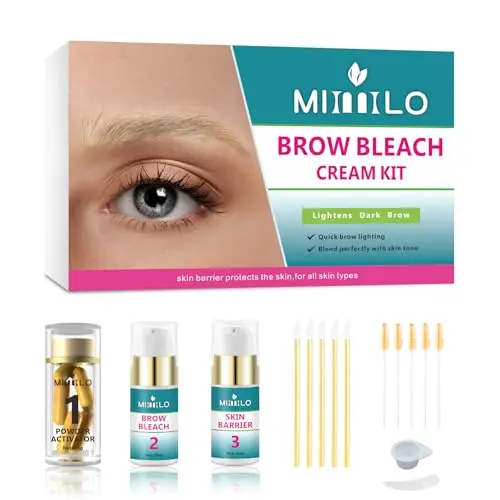 Fvquhvo Brow Bleach Kit with cream, applicator, and tools