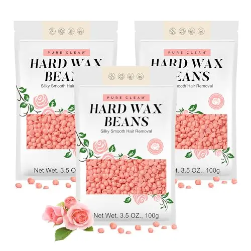 PURECLEAN Pink Rose Hard Wax Beads in a pack of three for hair removal