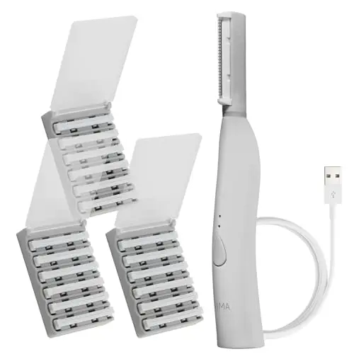 SPA SCIENCES SIMA white electric dermaplaning tool for facial hair removal and exfoliation