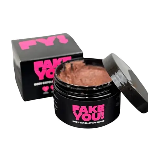 Fake You! Exfoliating Body Scrub in a white tube