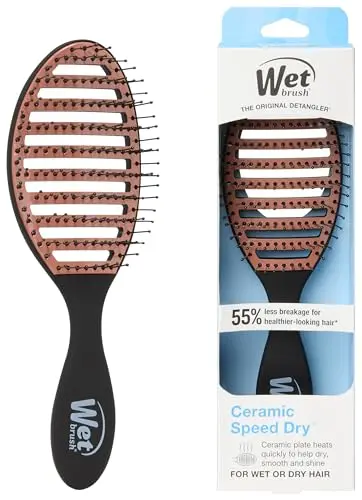 Wet Brush Ceramic Speed Dry hair brush in black with oval vented design