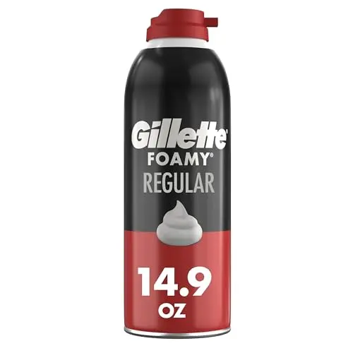 Large red can of Gillette Foamy Classic Shave Foam