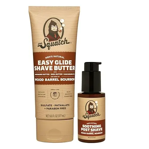 Dr. Squatch Wood Barrel Bourbon shave bundle with butter and moisturizer