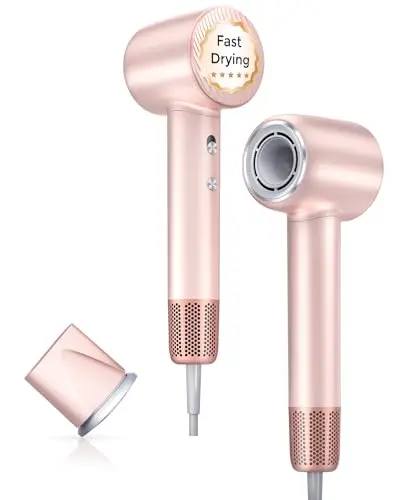 Meditoross pink professional hair dryer with magnetic nozzle