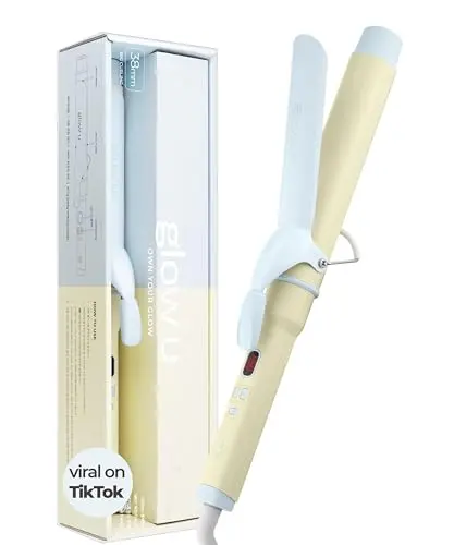 Glow U 1.5 inch long barrel ceramic curling wand in marshmallow color