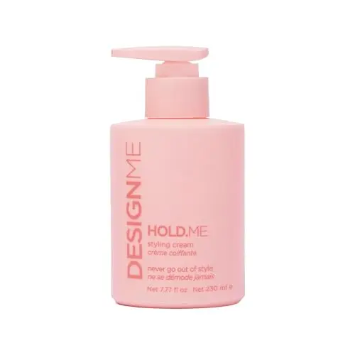Design.Me HOLD.ME styling cream in pink and white packaging