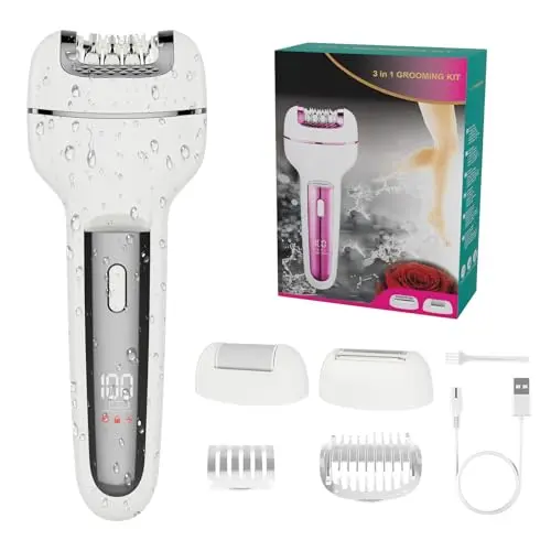 Ourcec 3-in-1 epilator, shaver, and callus remover in gray