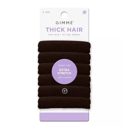 GIMME Beauty Thick Hair Extra Stretch Bands in dark brown packaging