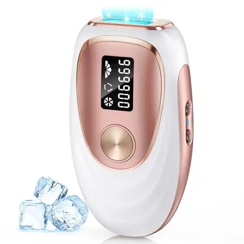 Oreeth rose gold IPL laser hair removal device with ice-cooling
