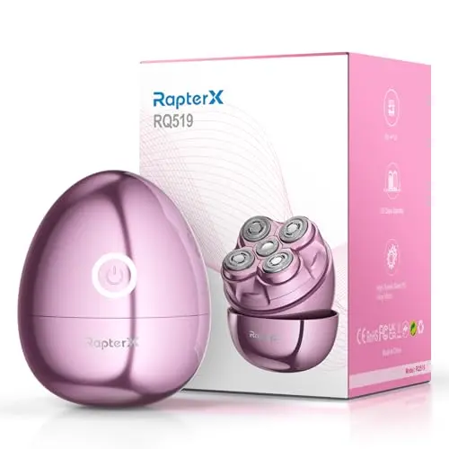 RapterX glossy pink electric shaver with detachable magnetic head