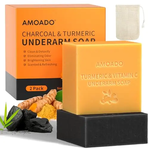 AMOADO Turmeric and Charcoal Armpit Detox Soap Set
