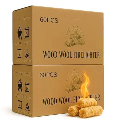SUNLIFER natural wax and sawdust fire starters in packaging
