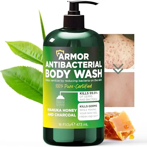 Terramed Antibacterial Body Wash with Manuka Honey and Charcoal, 16 fl oz bottle