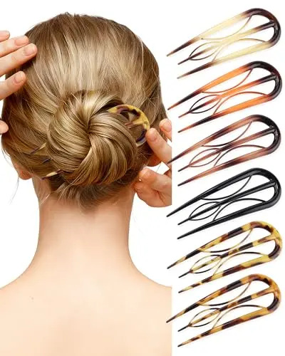 AWAYTR tortoiseshell acrylic U-shaped hair pin or fork