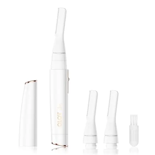 OLOV slim white battery-operated facial and body hair trimmer with pivoting head