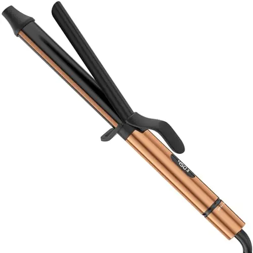 MESCOMB black and gold extra-long barrel ceramic curling wand