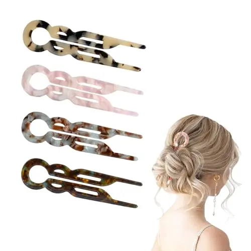 Prestige multicolored leopard print acetate hair pins