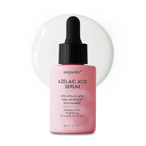 Suquato 10% Azelaic Acid Serum bottle for rosacea treatment