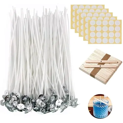 ZJSTRO 150 piece candle wicks with wooden holders