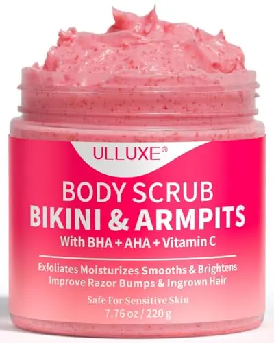 Ulluxe Bikini Area Exfoliator with AHAs, BHA, and Vitamin C for sensitive skin