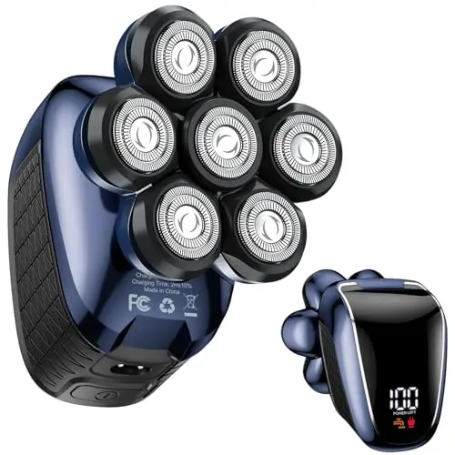 Wyklaus 5-in-1 waterproof electric head shaver kit