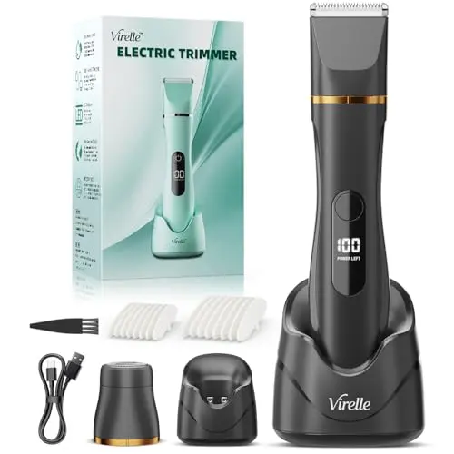 VIRELLE black waterproof electric foil shaver for body grooming