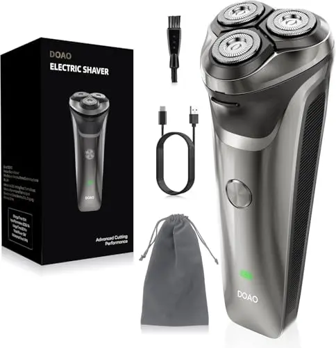 DOAO A3 Pro men's electric rotary shaver with pop-up trimmer