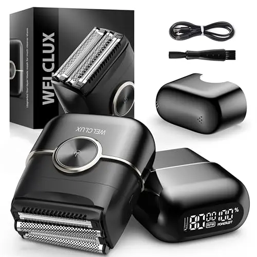 Welclux Upgraded Mini Electric Foil Razor with LED display