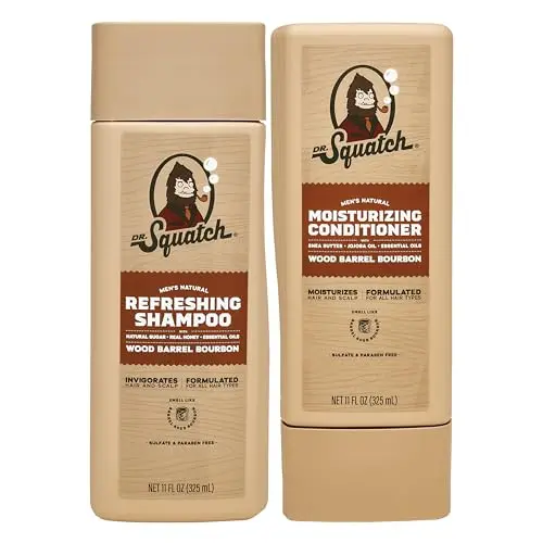 Dr. Squatch Natural Hair Bundle with Shampoo and Conditioner for men
