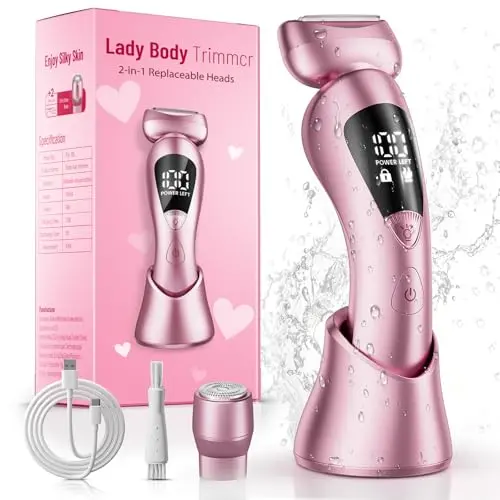 rategist Deep Pink electric bikini trimmer and body shaver with LED display