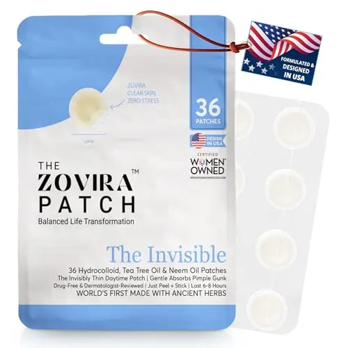 Zovira Invisible Acne Patches in clear packaging