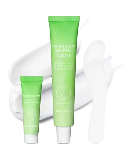 Zeponyx Painless Facial Hair Removal Cream 2-in-1 Kit with Soothing Cream