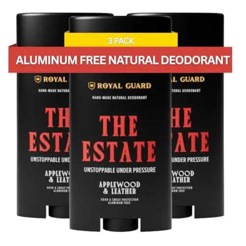 Royal Guard organic hypoallergenic deodorant stick for men with applewood leather scent