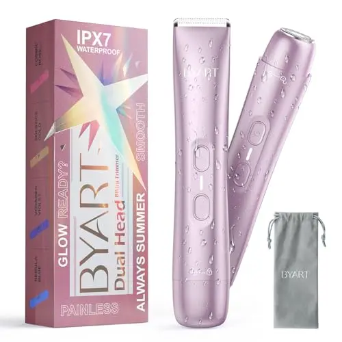 BYART pink electric razor for women with ceramic blades for sensitive skin